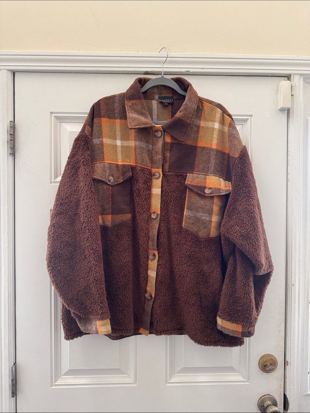Plaid Teddy Sherpa Jacket